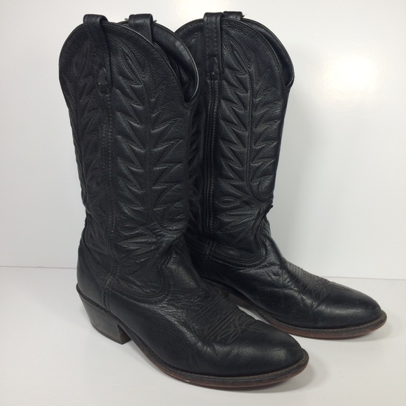 Shoes - Black Cowboy Boots Size 8